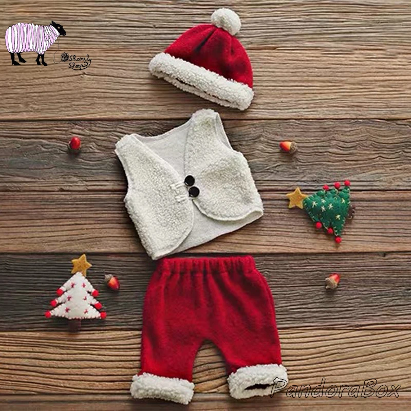 Новорожденная Рождественская одежда реквизит для фотосъемки новорожденных