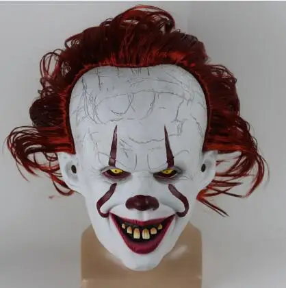 Джокер маска пеннивайза Stephen King It Chapter Two 2 ужас, Костюмированная вечеринка латексные маски шлем клоун Хэллоуин вечерние костюм, реквизит - Цвет: without LED