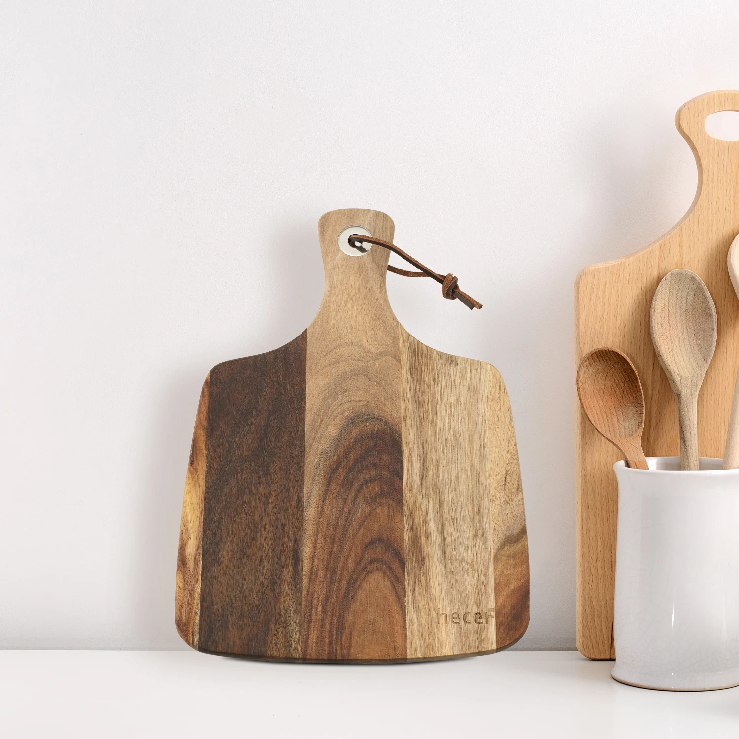 Доска для сыра Hecef набор из 3 предметов тарелка акации нож и вилка | Дом сад