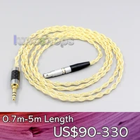 ln006496 3 5mm 2 5mm 4 4mm 4 cores 99 99 pure silver gold plated earphone cable for akg k812 reference headphone