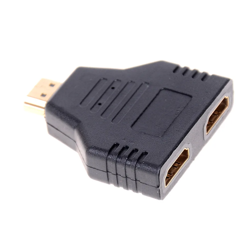 Переносное разветвительное устройство HDMI мужской разъем на 2 женских 1 вход 1 выход высокоскоростной конвертер SD&ampHI с защитой от помех.