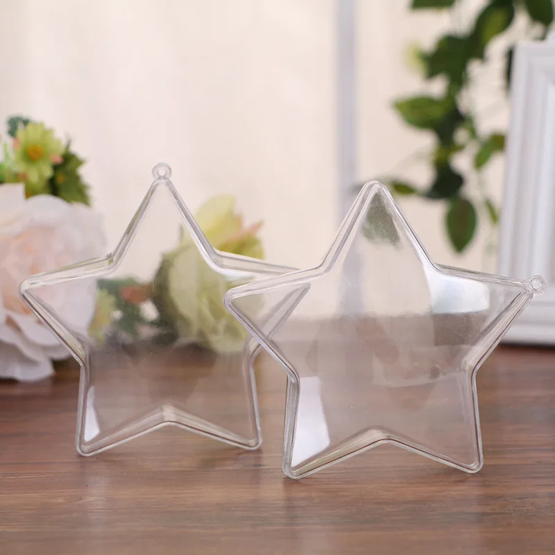 10 шт. рождественские украшения шар звезда прозрачный открытый пластик