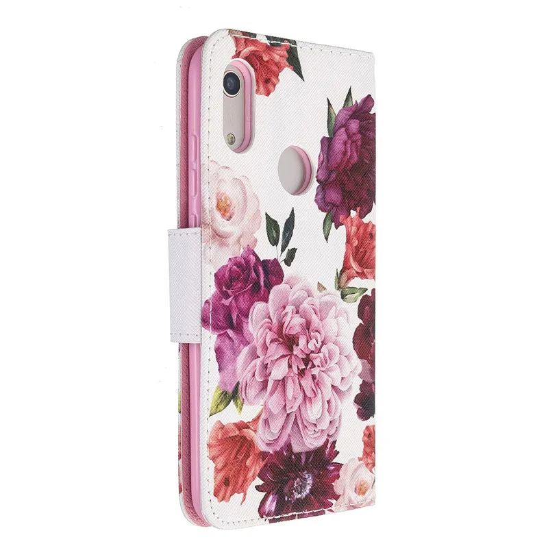 Чехол-книжка из искусственной кожи для Huawei Y5 Y6 Prime 2018 чехол с цветочным узором