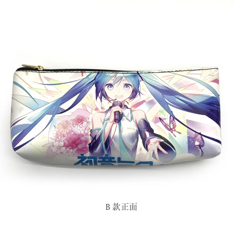 Новые квадратные пеналы-карандаши Hatsune Miku пеналы Студенческая сумка для канцелярских принадлежностей Коробка-карандаш с рисунком Прекрасный Косметический футляр для косметики для девочек - Цвет: B