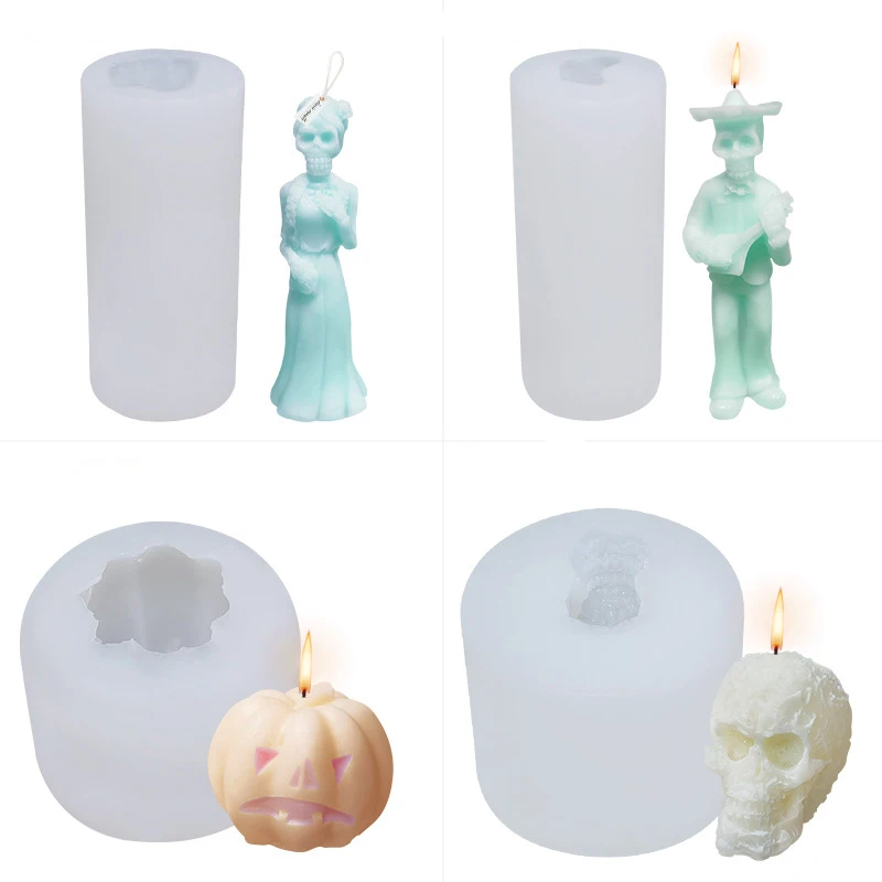 

Halloween Creative Ghost Silicone Candle Mold Diy Handmade Epoxy Resin Aromatherapy Candle Plaster Ornaments Mold