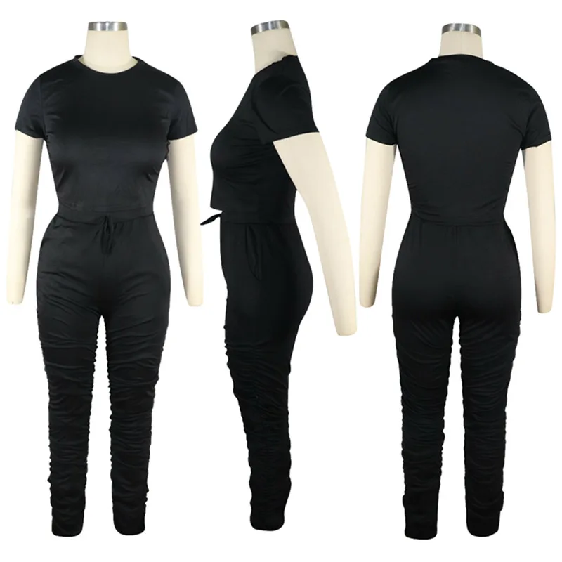 Женский модный однотонный хлопковый спортивный брючный комплект с коротким