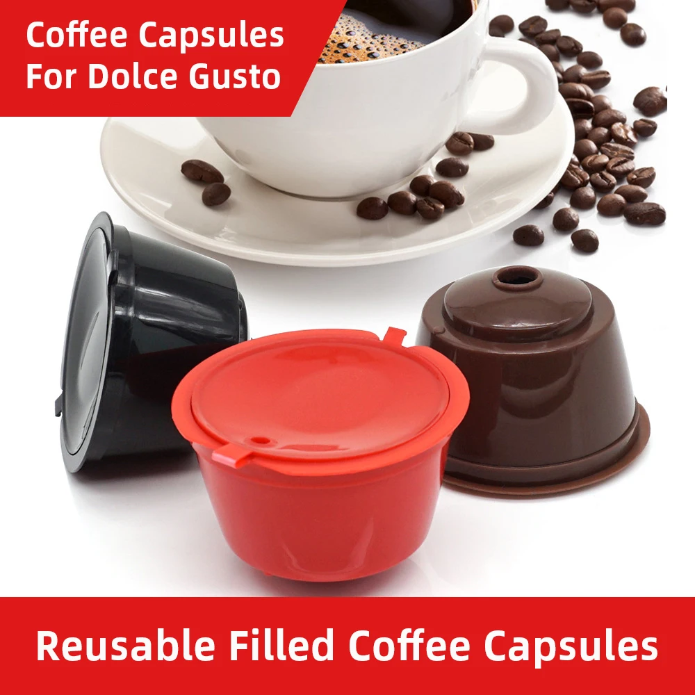 

Small Reusable Coffee Capsule Filter Cup Rechargeable Capsules Refillable Strainer Pod For Nescafe Dolce Gusto Soft Sweet Taste