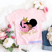 2 to 10 years old birthday digital black girl graphic print for kids birthday gift costume cute melanin black girls tshirts tops