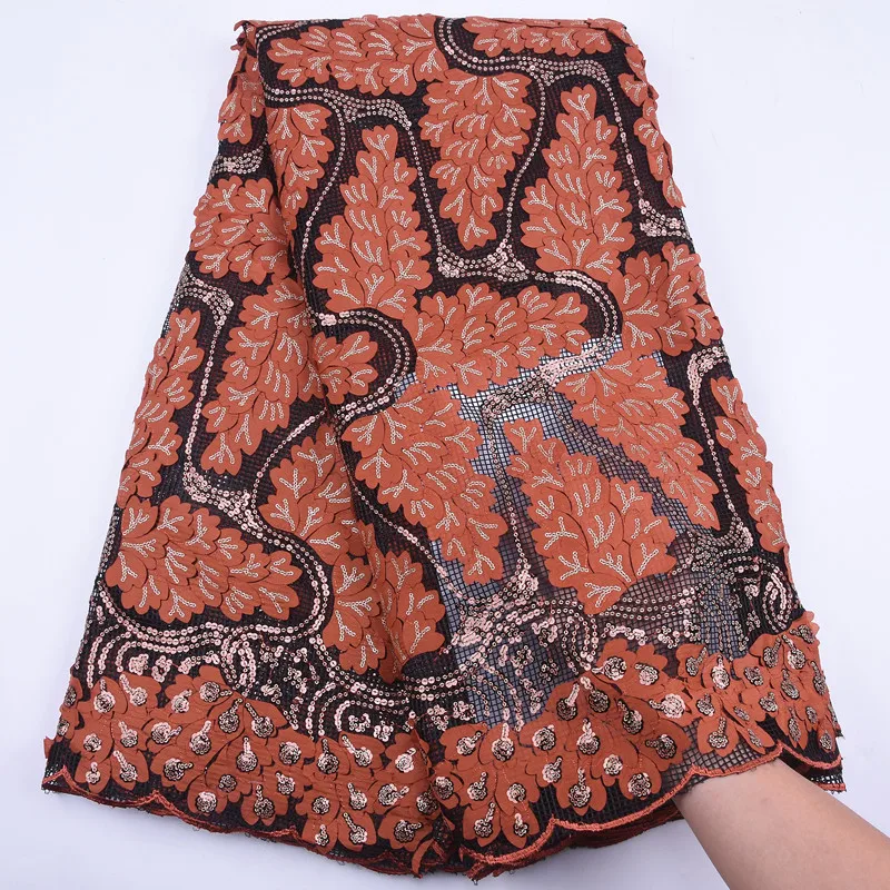 

Африканская кружевная ткань с блестками, высокое качество, французская сетка, кружевная вышивка, новая ткань с блестками для нигерийской св...