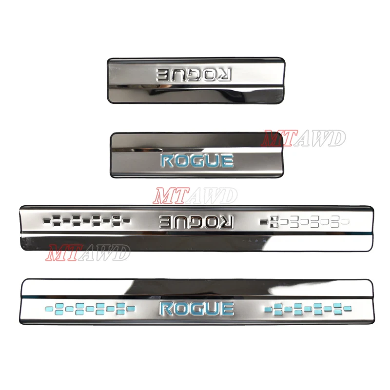 

For Nissan Rogue 2014-2019 2020 Accessories Stainless Steel Door Sill Pedal Scuff Plate Guard Protector Sticker Car Styling