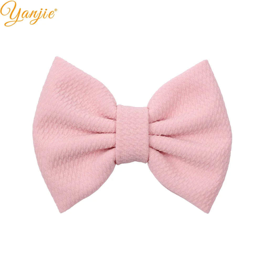 lt pink 10 шт./лот, 5 дюймов, однотонные бантики для волос для девочек, зимние вафельные заколки для волос, Женская повязка на голову, заколки, аксессуары для волос, женские головные уборы - Цвет: lt pink