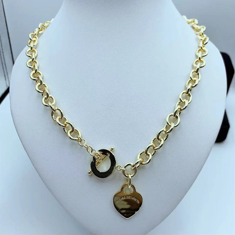 

1:1 original 925 sterling silver heart pendant necklace, classic high-quality Valentine's Day jewelry gift