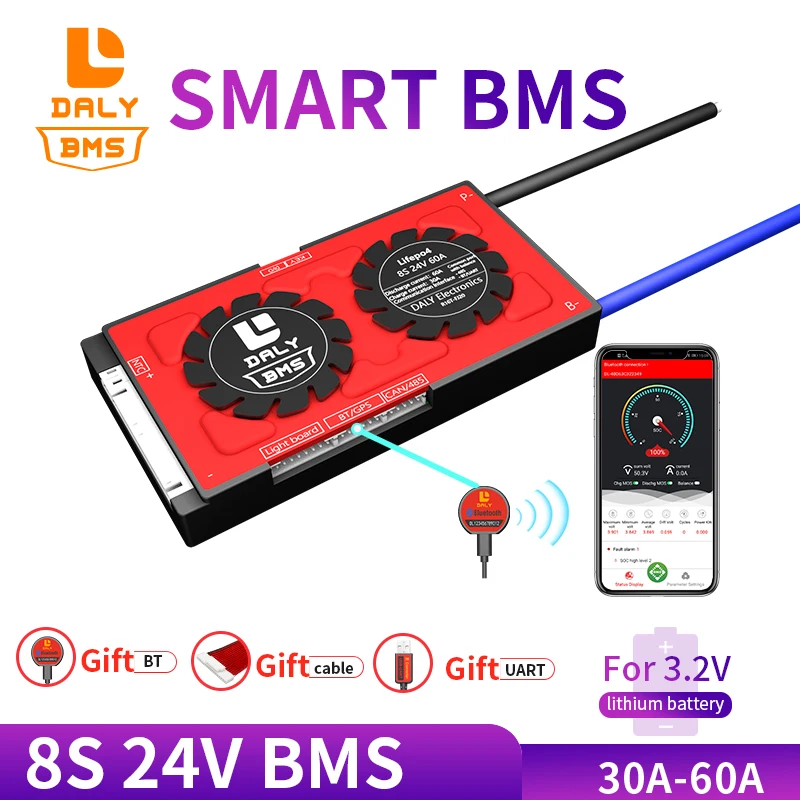 18650 BMS PCM батарея LiFePO4 8S 24V 40A 60A Защитная плата с балансировкой для аккумуляторной