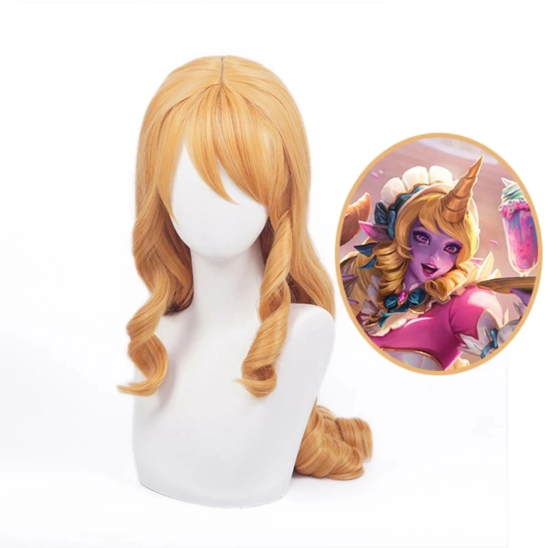 Парик для косплея LoL Star Guardian Soraka парик LOL Cafe Cutie длинный желтый женский