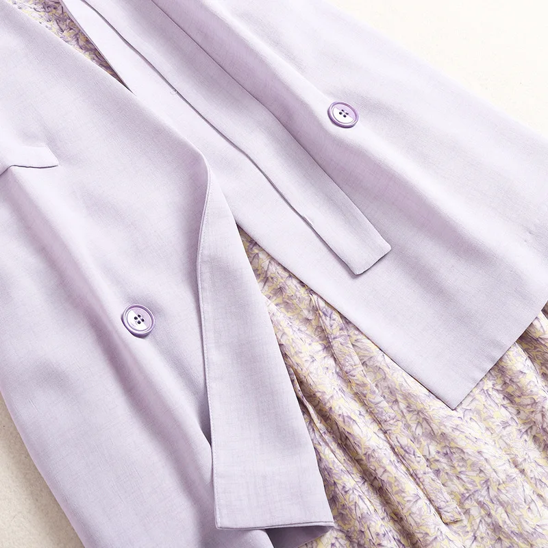 

Designer Summer 2020 Women Luxury 2 Piece Set Short Sleeve Bandage Jacket + Fashion Strap Dress Lady Suit New