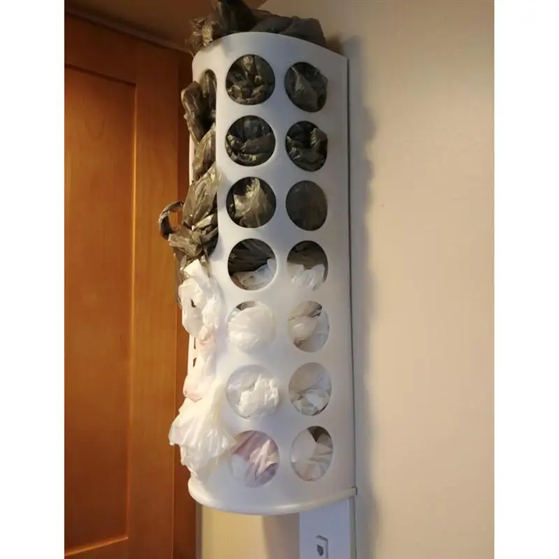 plastic garbag bag holder creative kitchen bathroom accessories wall mounted trash bag storage box cotton pad container home free global shipping