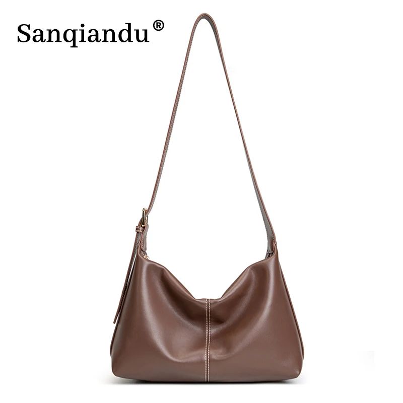 

Women's Bag Large Capacity Handbags Casual Tote High Quality Soft Real Leather Ladies Shoulder Bags Female Hobos Crossbody Bags