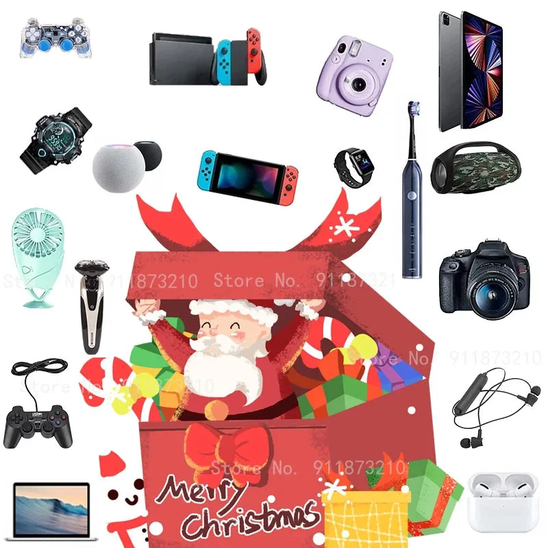 Рождественская Подарочная сумка, новогодний подарок для детей, Подарочная коробка с сюрпризом: мобильные телефоны, компьютеры, наушники, ча...