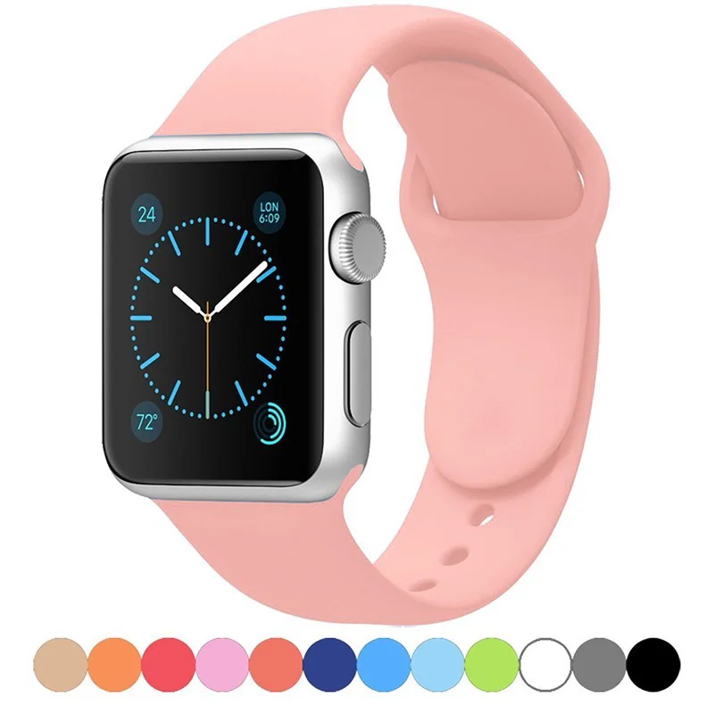 

Silicone Strap For Apple Watch band 40mm 44mm 38mm 42mm 44 mm Rubber watchband smartwatch bracelet iWatch serie 3 4 5 6 se band