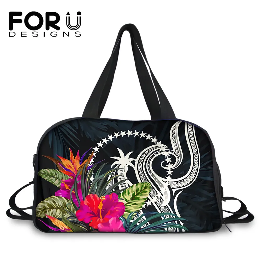 

FORUDESIGNS Chuuk Polynesian Tattoos Print Women's Bag Large Capacity Female Travel Bag Lady Durable Luggage Pouch Weekend Sac