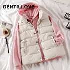 Куртка Gentillove женская зимняя с хлопковой подкладкой, повседневный теплый пуховик в Корейском стиле Харадзюку, без рукавов