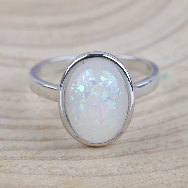 Классическое кольцо из смолы серебряного цвета s для женщин свадебный подарок