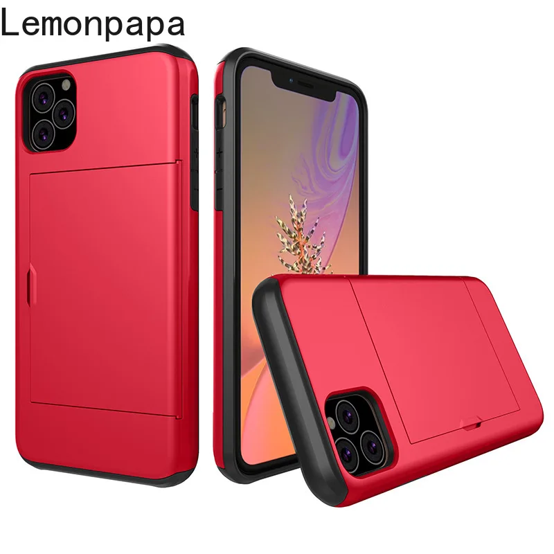 

Phone Case for IPhone 12 11 Pro Max Cover Silicone Slide Card Slot Phone Case for IPhone 6 7 8 Plus X Xr Xs Max Se2020 Case