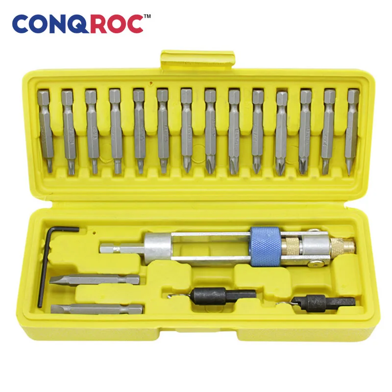 20 шт HSS Зенковка сверло с адаптером и PH0 PH1 PH2 PH3 Набор отверток инструментов чехол |