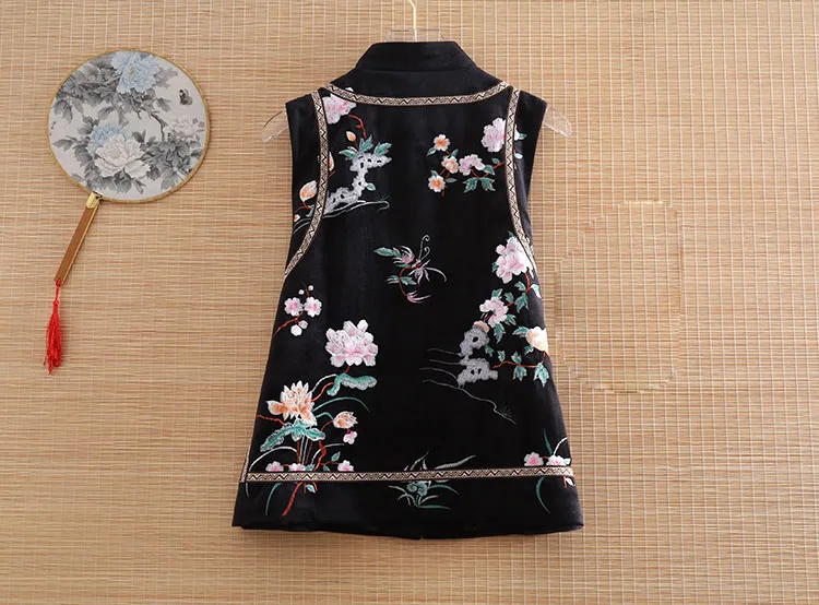 Высококачественный осенне-зимний женский жилет Hanfu элегантный замшевый в