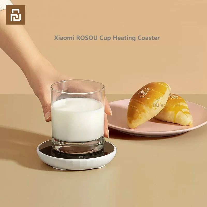 

Xiaomi Rosou Mini Heating Coaster Automatische Isolatie 55 ℃ Warmte Anti Lekkage Gehard Glas Panel Koffie Thee Drinken Warmer
