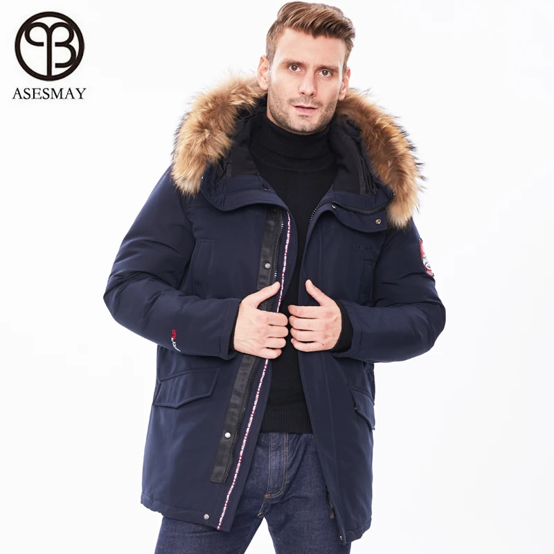 2021 New Winter Jacket Men Long Fur Collar Hooded Coats Parka for Men‘s Solid Jackets Thick Warm Windproof Casual Outerwear