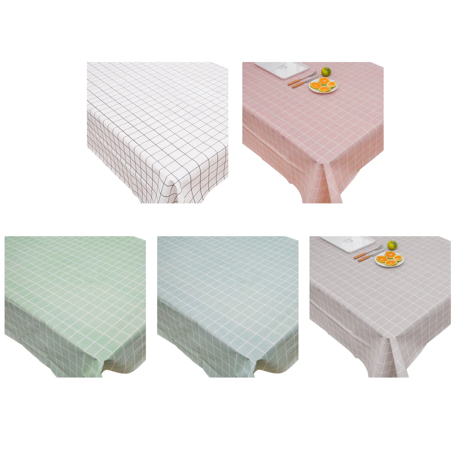 Пластиковая скатерть маслостойкая Водонепроницаемая прямоугольная клетчатая