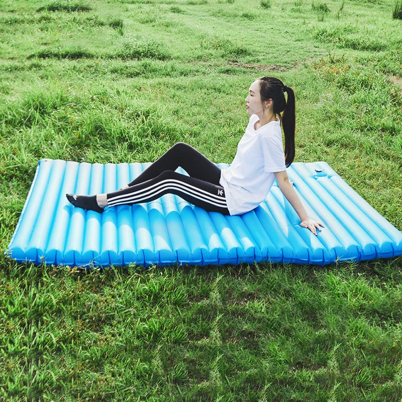 

Double Size Two Person TPU Pressing Inflatable Cushion Moisture-Proof Air Mattress Camping Sleeping Mat Built-in Air Pump