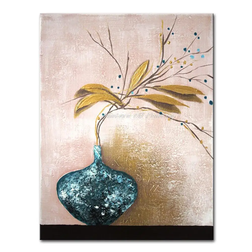 

Mintura Hand Painted Modern Simple Flower Oil Paintings The Golden Bough Picture On Canvas Wall Art For Home Decor Hotel Decor