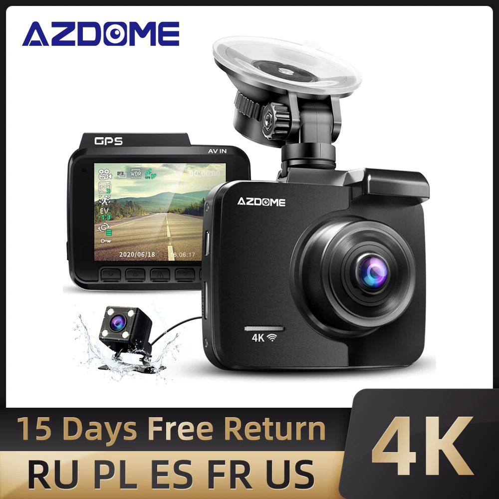 AZDOME GS63H видеорегистратор 2 4 дюйма 4K регистратор ЖК экран Встроенный GPS координаты
