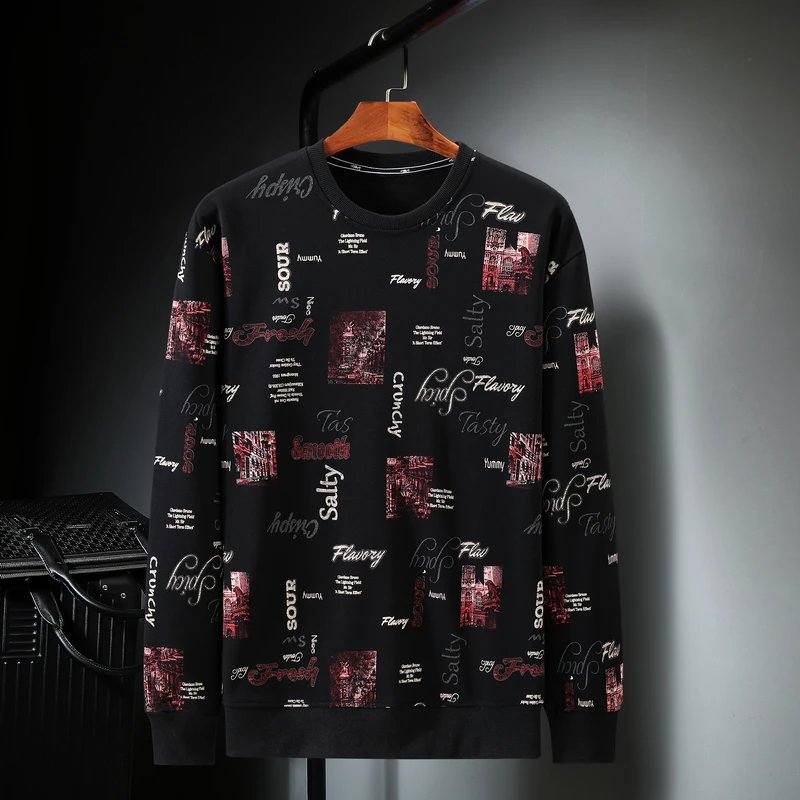 

Свитшот мужской с круглым вырезом, осень 2021, большие размеры