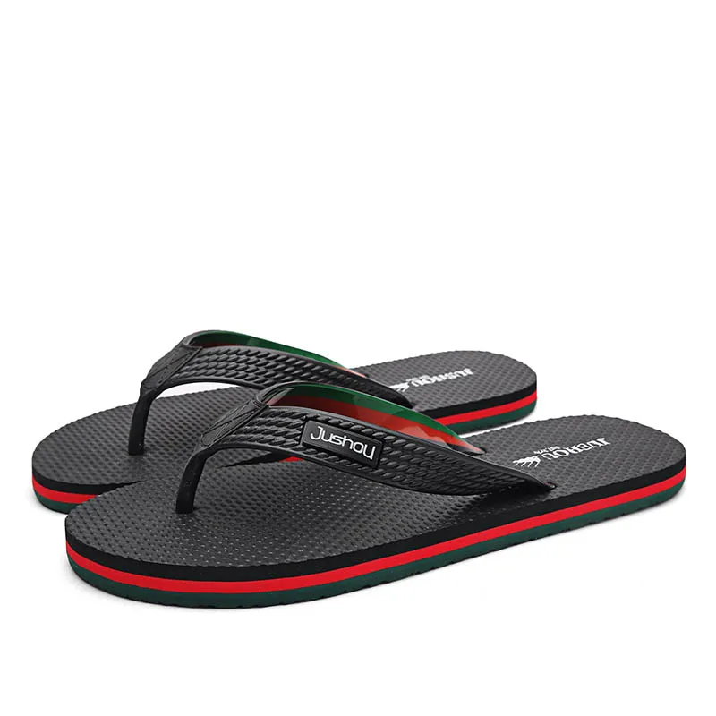 

Men Slippers 2021 Summer New Fashion All-Match Casual Sandals Indoor Bathroom Non-Slip Shoes Soft Sole Solid Color Beach Shoes