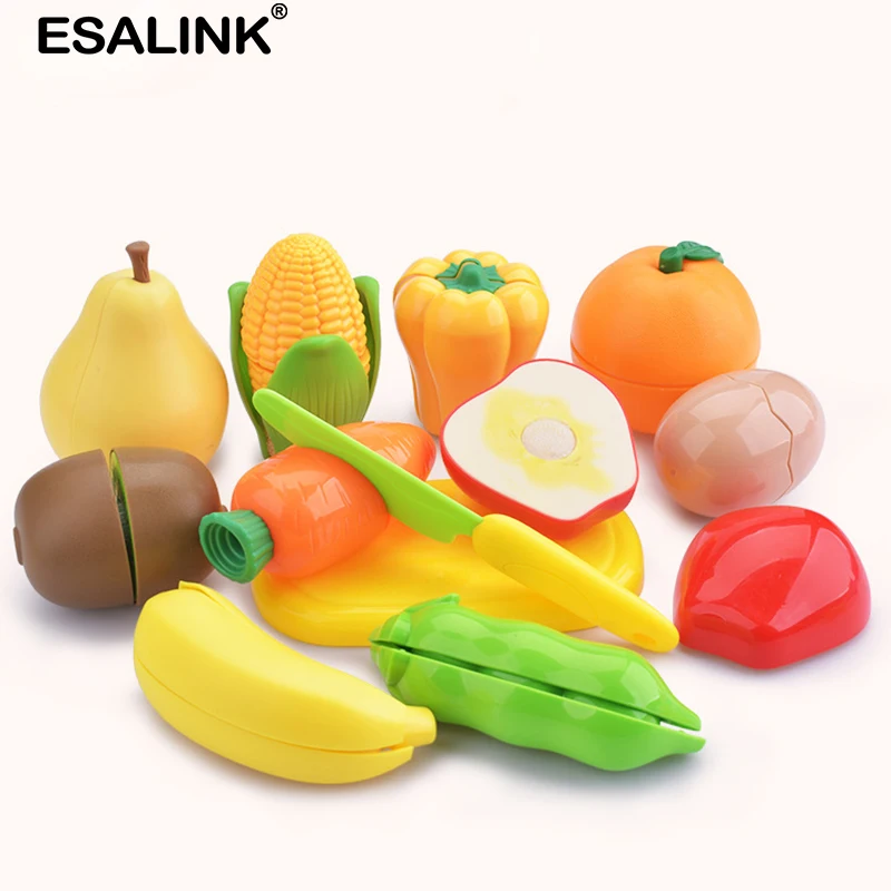 ESALINK 16 шт. кухонные игрушки резка фруктов овощей игрушка кухонная посуда для