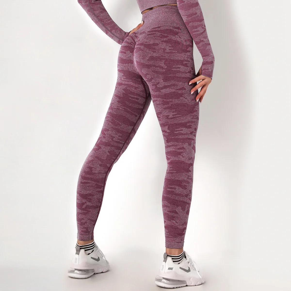 

High Waist Seamless Yoga Pants Women's Hip-up Camouflage Fitness Pants Running Exercise Sports Tight Leggings Yoga Pants