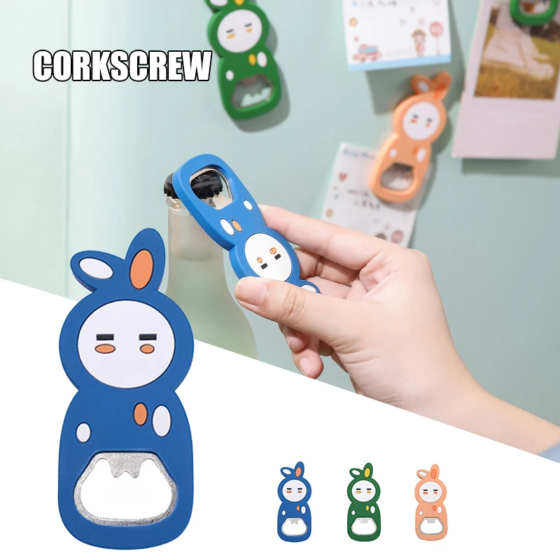 

1Pcs Magnetic Refrigerator Magnet Bottle Opener Beer Soda Lovely Cartoon Glue Animal Personality Bottle Opener Multifunctional