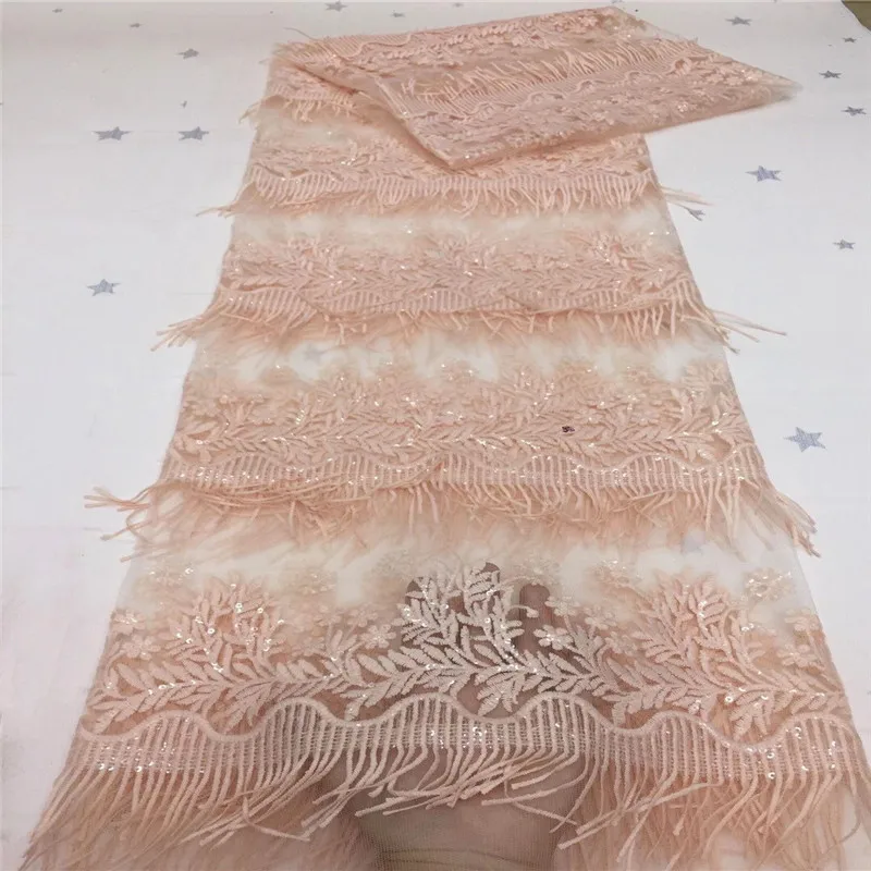 

yellow African Lace Fabric with Sequins Hot Sale Nigerian Sequin Lace Fabrics Popular French tassel Lace Fabric for Wedding