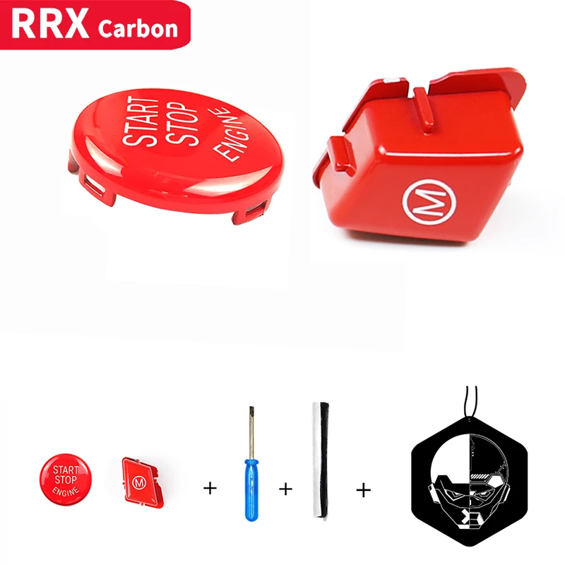 

RRX Car Steering Wheel M button Fit for BMW 3 Series M3 E90 E91 E92 E93 2007-2013 With Engine Start Stop Switch Cap Trim Cover