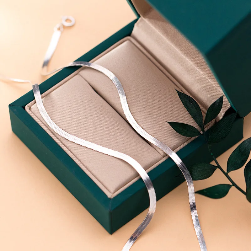 100% Стерлинговое Серебро 925 пробы цепочка из змеиных костей браслет