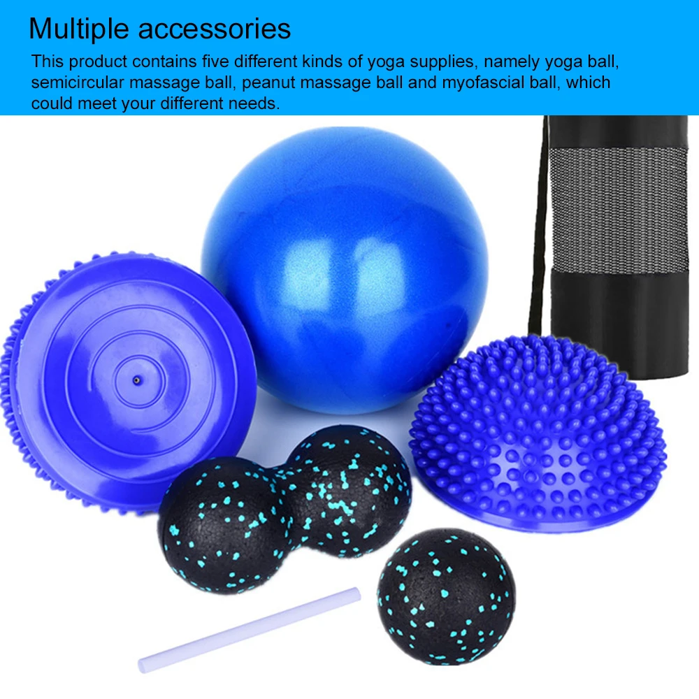 

Sport Portable 6pcs Fitness Equipment For Home Gym Exercise Yoga Supplies Indoor Gymnasium Yoga Ball Semicircular Massage Ball