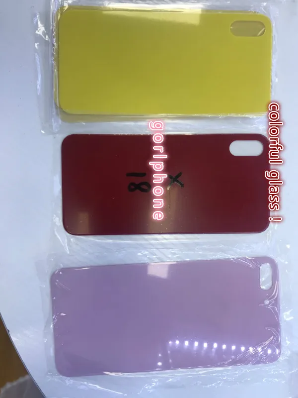 Для iPhone x крышка батареи задняя дверь стекло Корпус Замена задняя стекло красный синий желтый розовый цвет задняя стекло