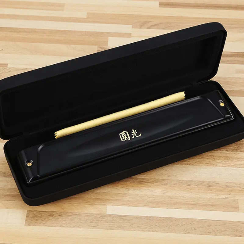 

24 Holes Octive-tone C Harmonica Blues Set Case Original Black Harmonica Professional Intrument De Musique Musical Entertainment