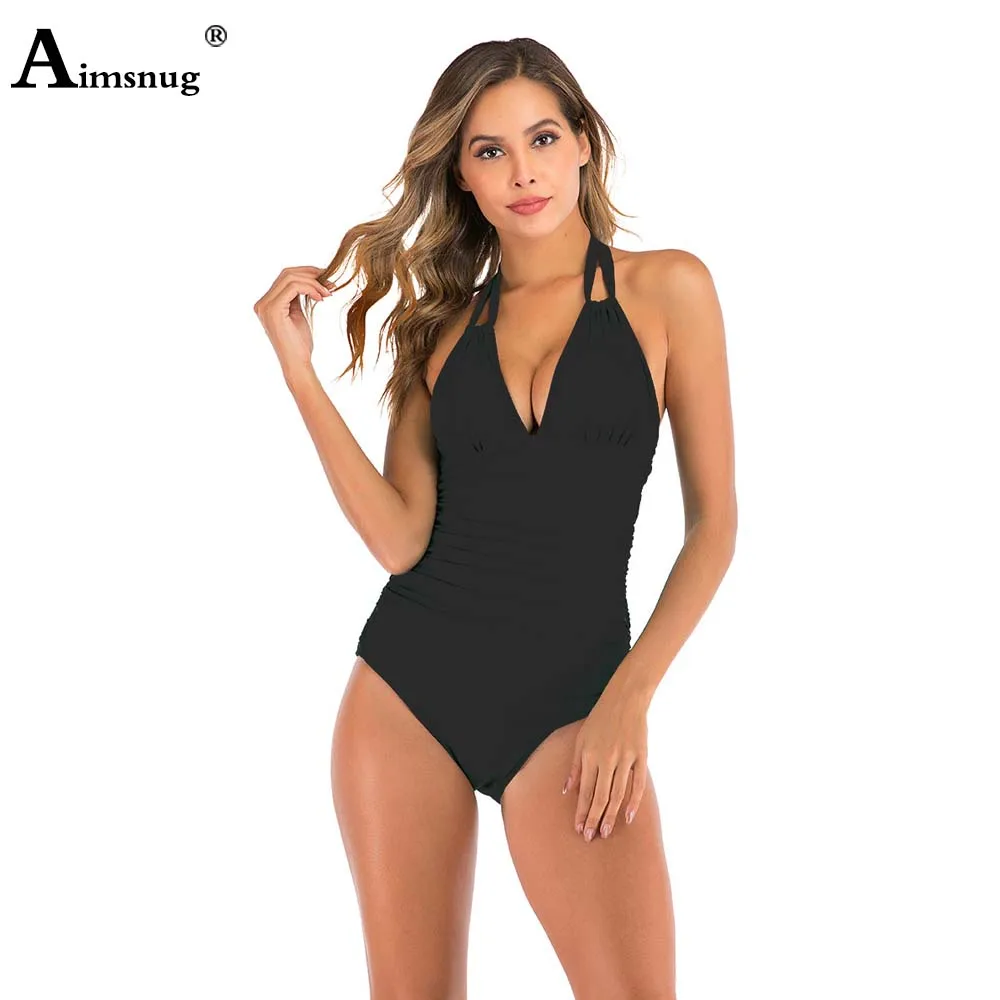 Women One Piece Swimwear Model Flower Print Swimsuits Female Sexy V-neck Onesie Beachwear Trend 2021 European Style Bathing Suit | Спорт и