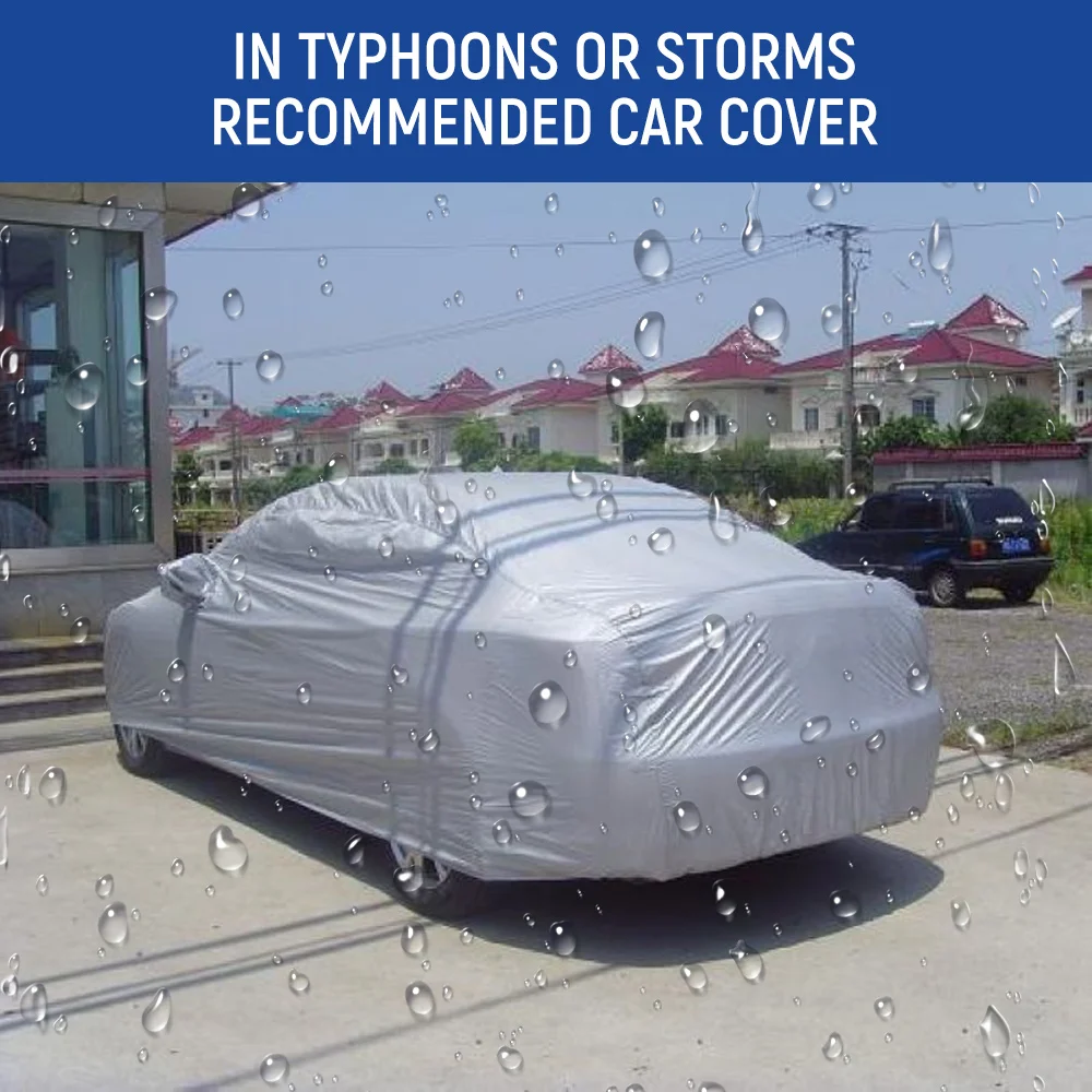 

For HONDA ACCORD PVC Silver Waterproof Full Car Covers Snow Ice Dust Sun Indoor Outdoor Windpoof Non-Woven Polypropyl Fabric