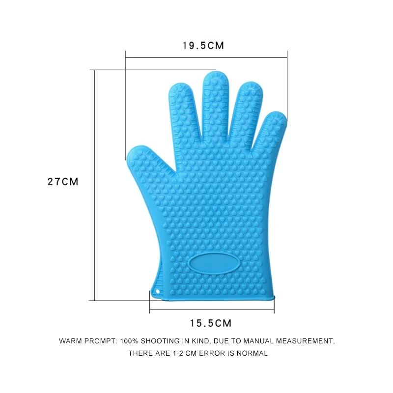

2Pcs Silicone Anti-Scalding Gloves Cooking Barbecue Gants Mitts Non-slip Microwave Oven Mitts Baking Heat-Resistant Gloves