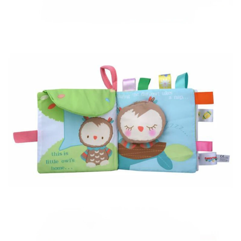 

Early Education Not Torn Label Cloth Book Animal Stereoscopic Cloth Book Moisture-Proof Wear-Resistant Label Cute Rattle Toy